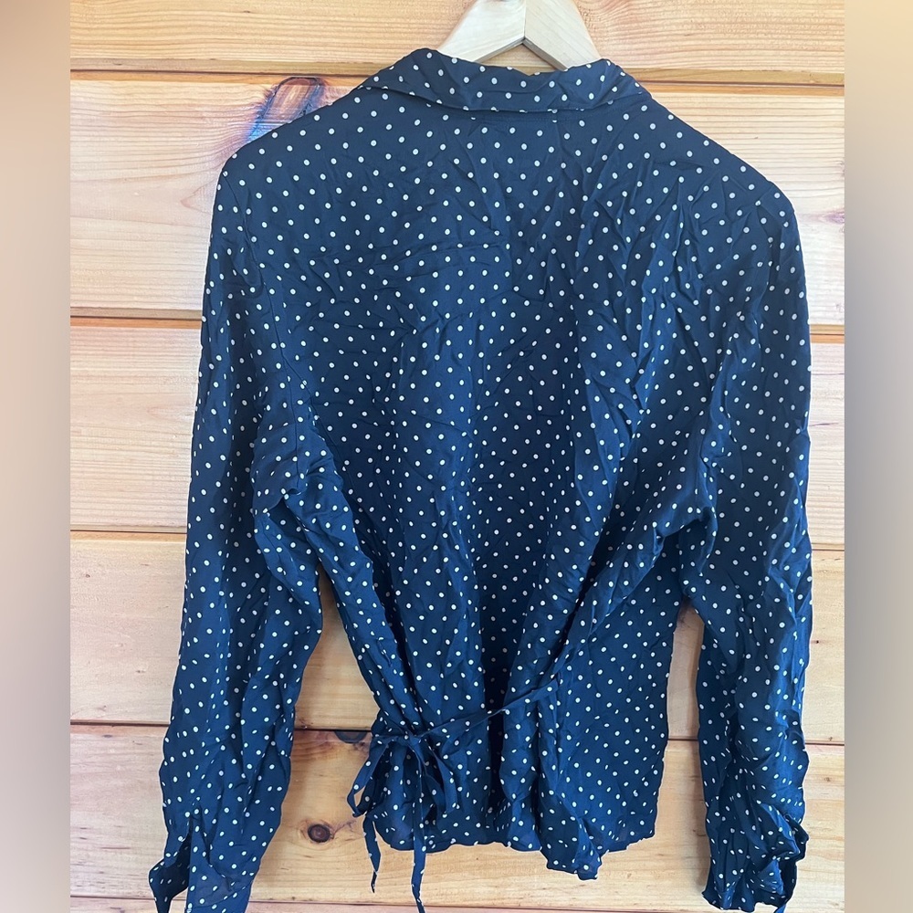 Talbots Pure Silk Wrap Blouse Top Women’s 16 - Picture 3 of 3